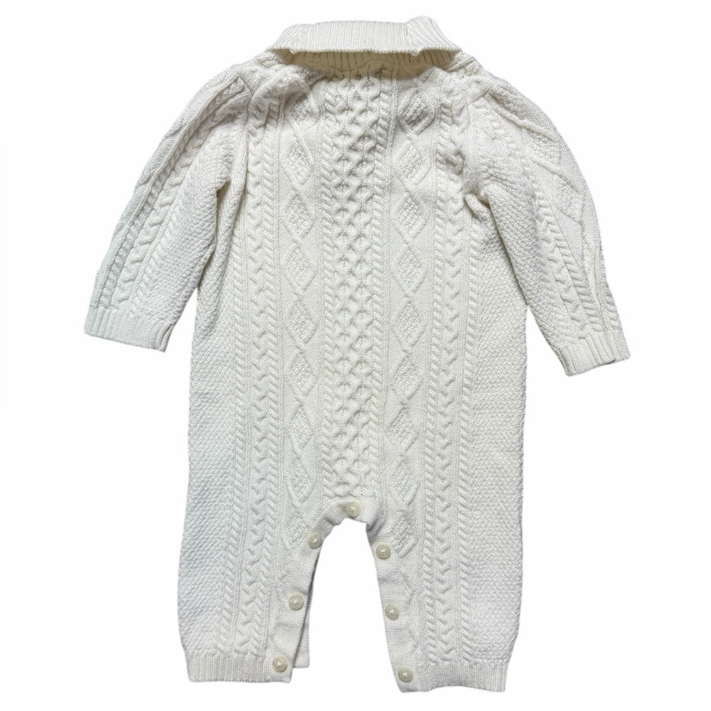 Janie and Jack Cream Cable Knit Baby Onesie Size 0 - 3 Months - Picture 2 of 6